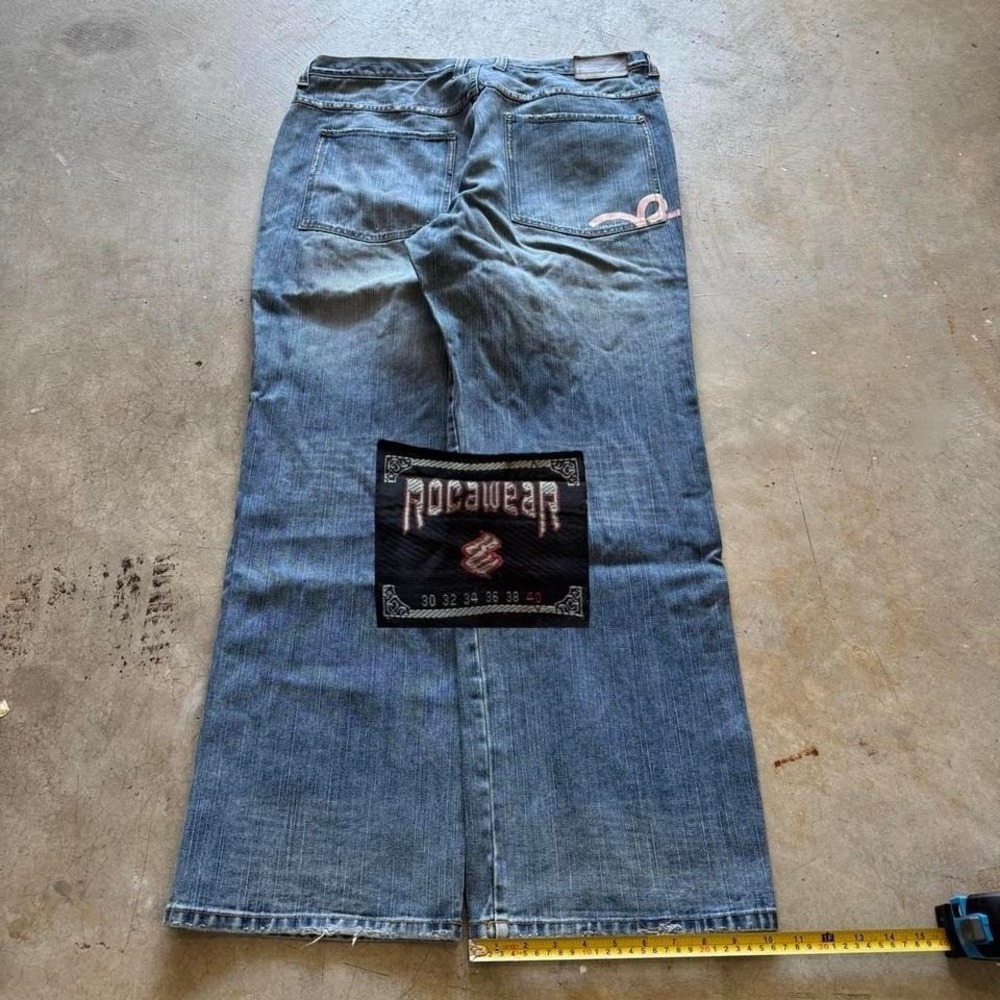 Baggy Rocawear Wide Leg Southpole Styl Y2K Vintage Denim Jeans 40x33